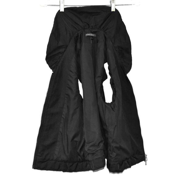 B0 LAFAYETTE 148 Black Ruffled Collar & Sleeve Sturdy Zippers Puff Vest Size S - Picture 2 of 6